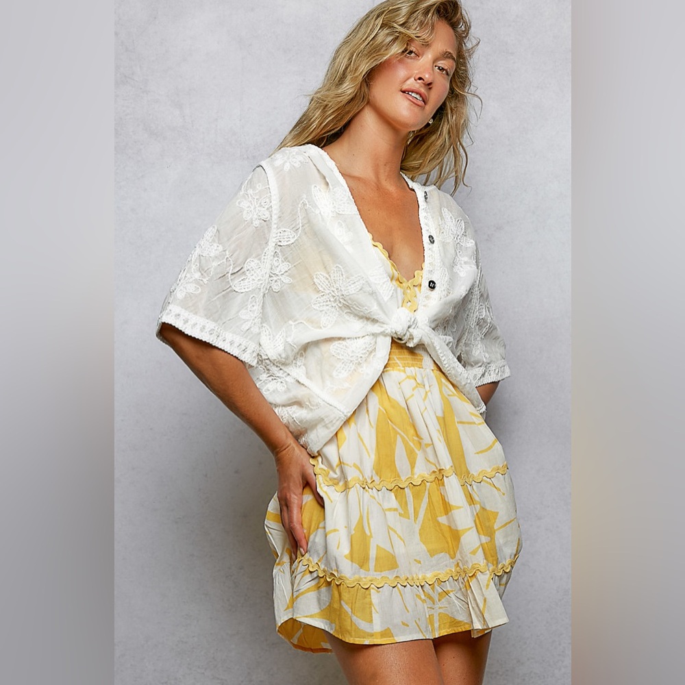 PT9 New POL Embroidered White Women's Top - Picture 6 of 9